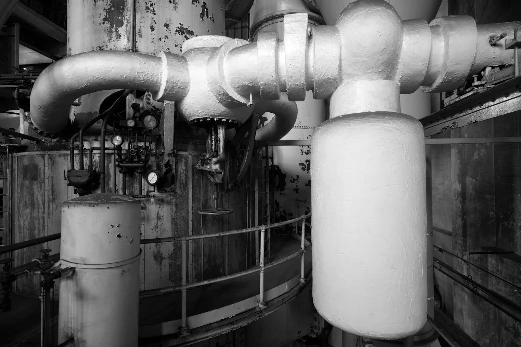 Industrial boiler and process pipework