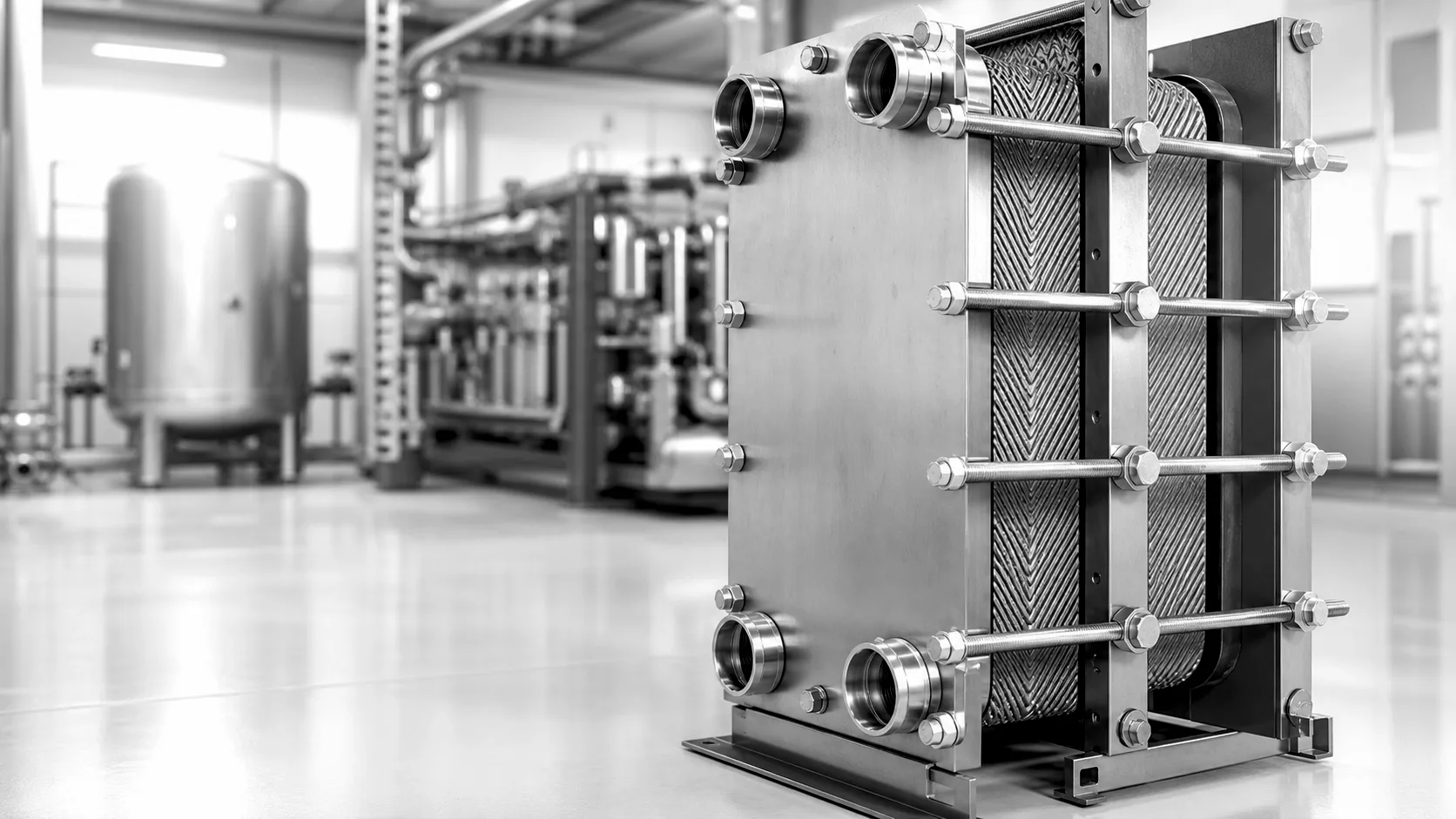Compact plate exchanger for HVAC duty