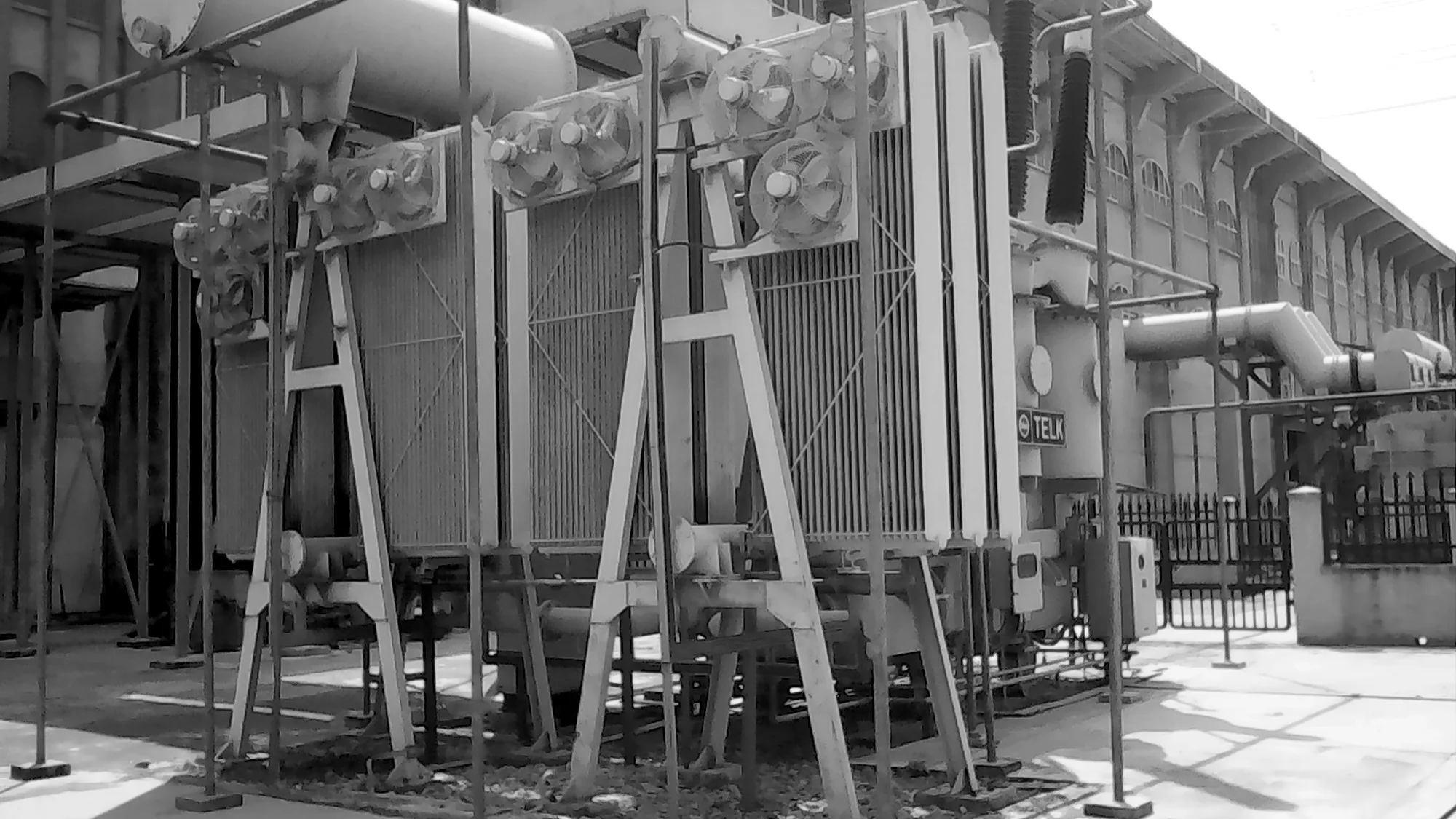 Cooling fans on a power transformer